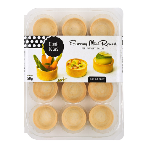 Confiletas Mini Savoury Round Pastry Cases x 12 
