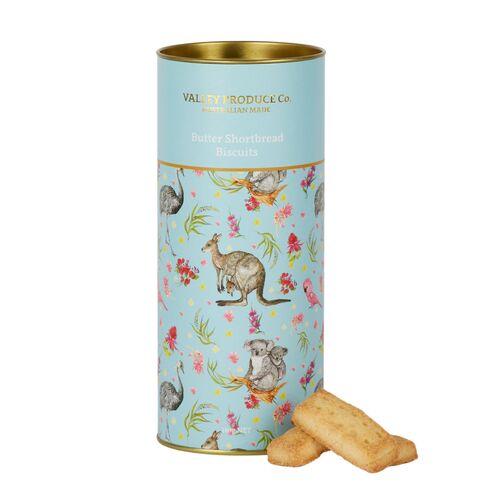Valley Produce Company Butter Shortbread Tube - Australian Animals (Bl
