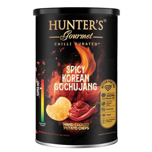 Hunter's Gourmet Hand Cooked Potato Chips Spicy Korean Gochujang Canis