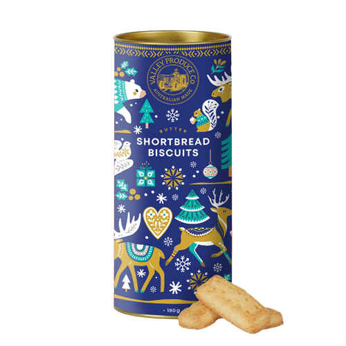 VPC Christmas Shortbread Tube - Nordic Xmas Blue (180g)