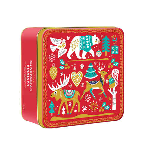 VPC Christmas Shortbread Tin - Nordic Xmas Red (180g)