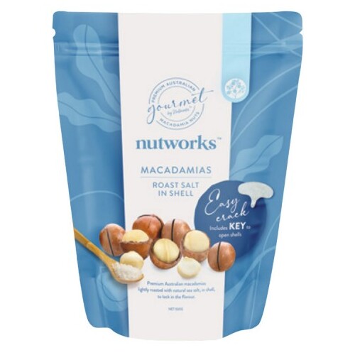 Nutworks Roast Salt Nut in Shell Macadamias SUP 200g