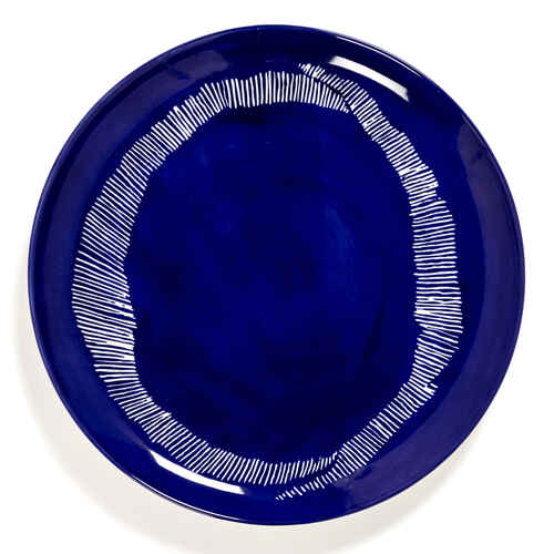 Ottolenghi Plate L Blue with White Stripes FEAST - Set of 2