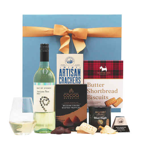 Gourmet Treats with White Wine Hamper