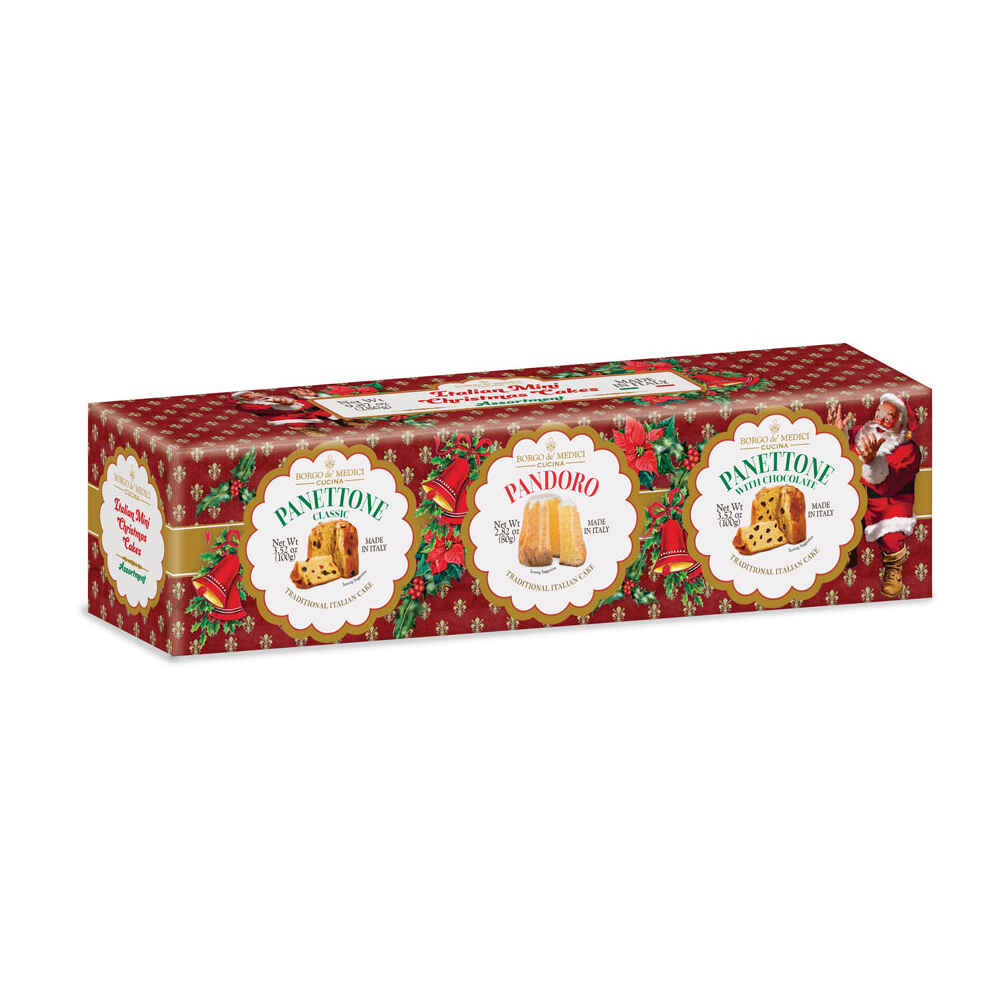 Borgo de Medici Assortment of 3 Mini Panettone Cakes (280g)