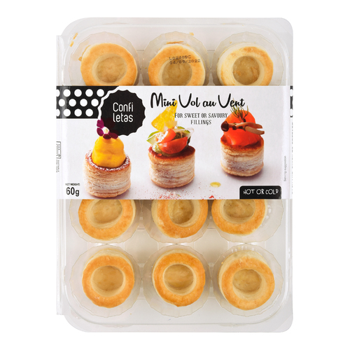 Confiletas Mini Vol Au Vent Pastry Shells x 12