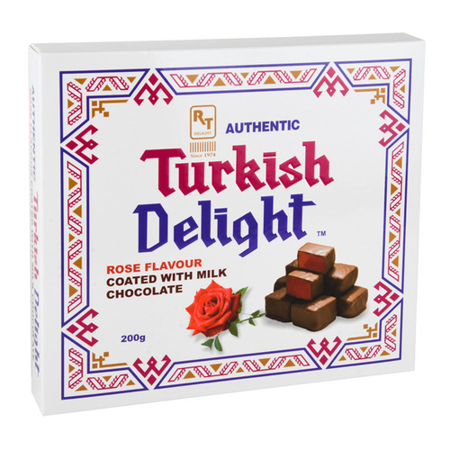 Real Turkish Delight Square Box - Chocolate Rose 200gm