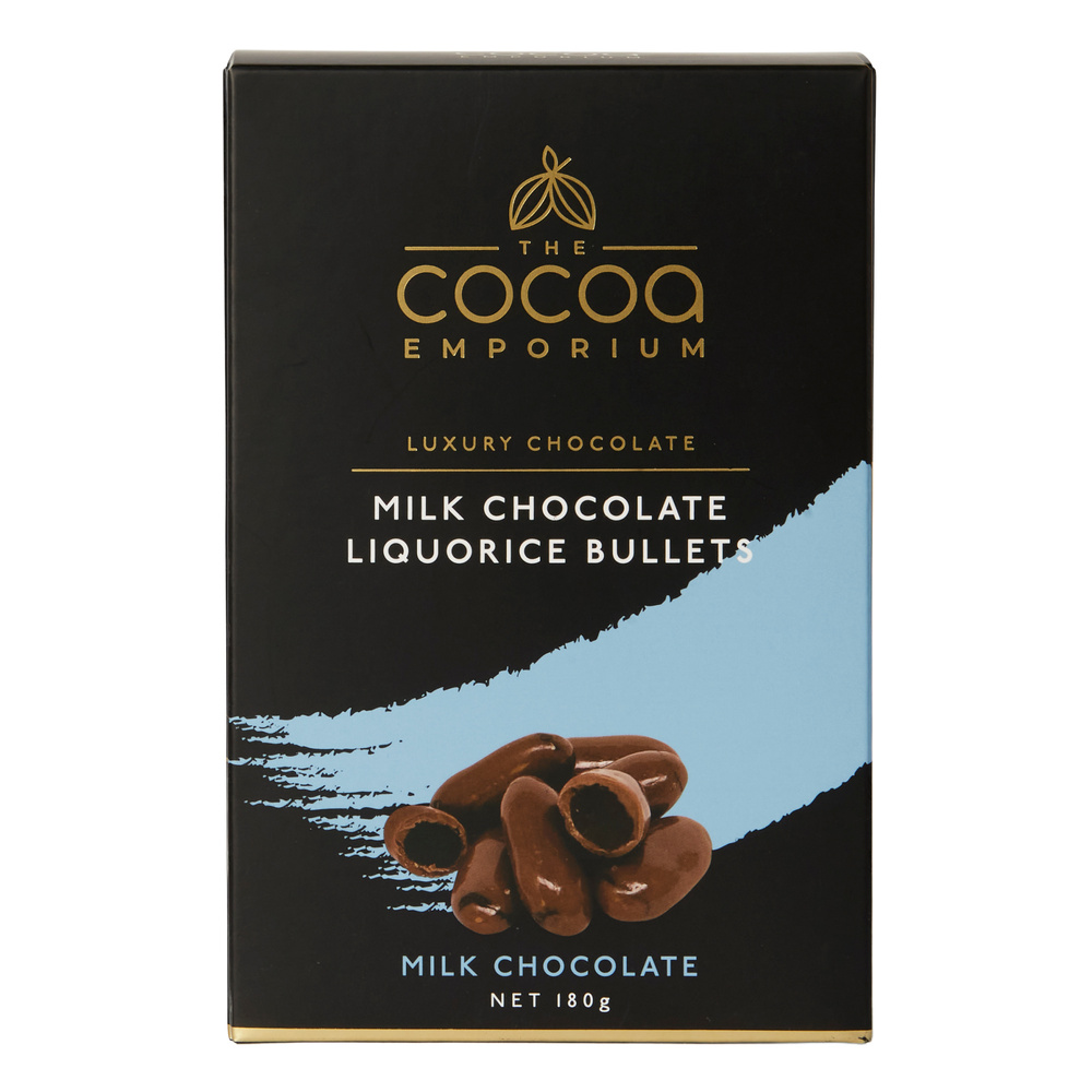 TCE Milk Chocolate Liquorice Bullets 180g 