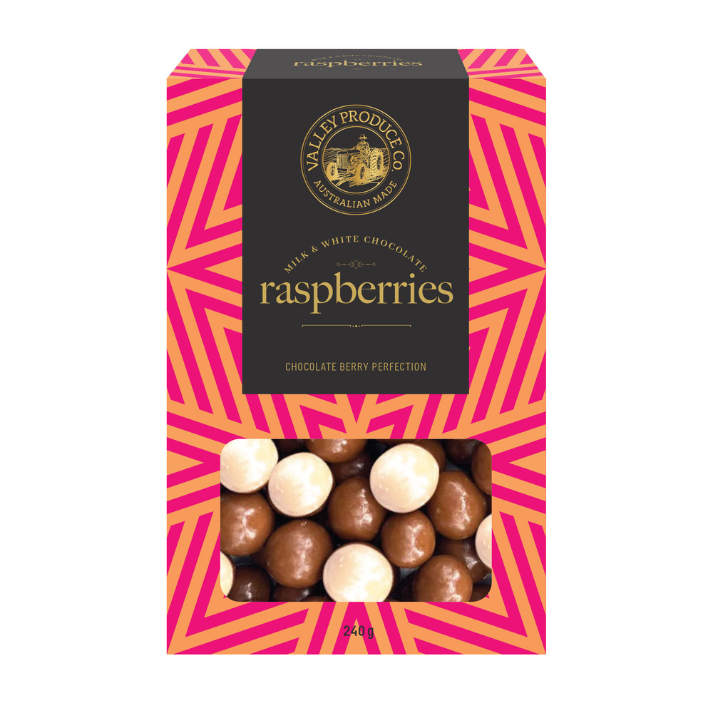 VPC Milk & White Chocolate Raspberries (220g)