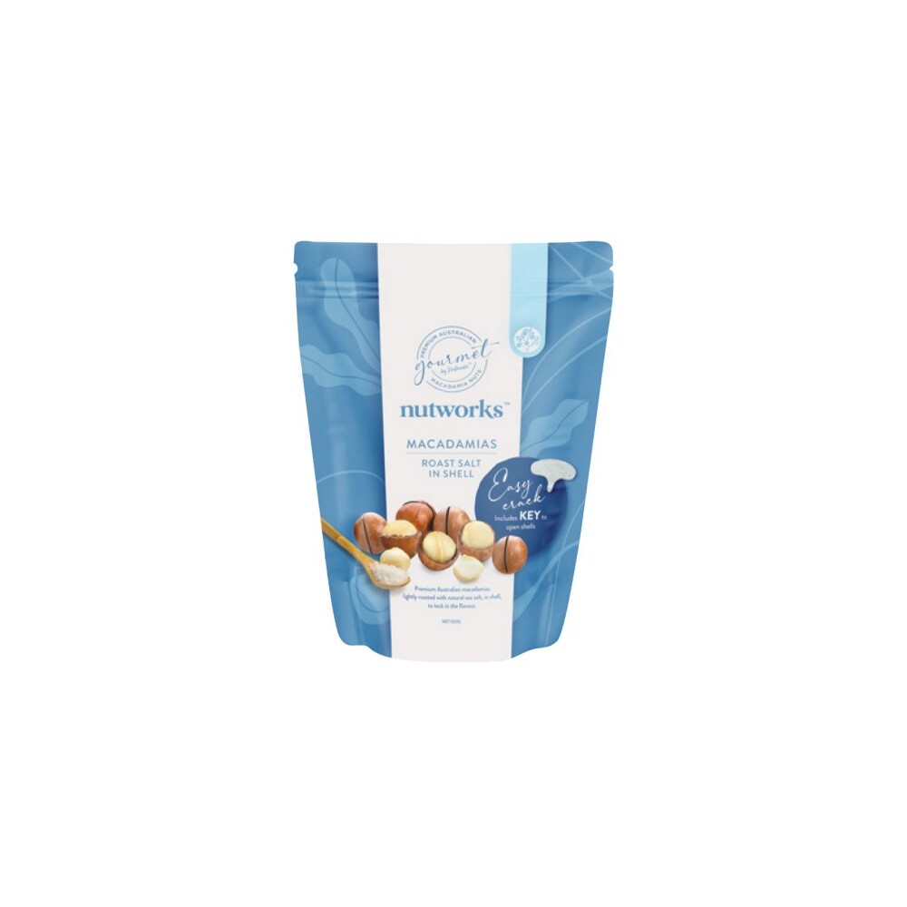 Nutworks Roast Salt Nut in Shell Macadamias SUP 200g