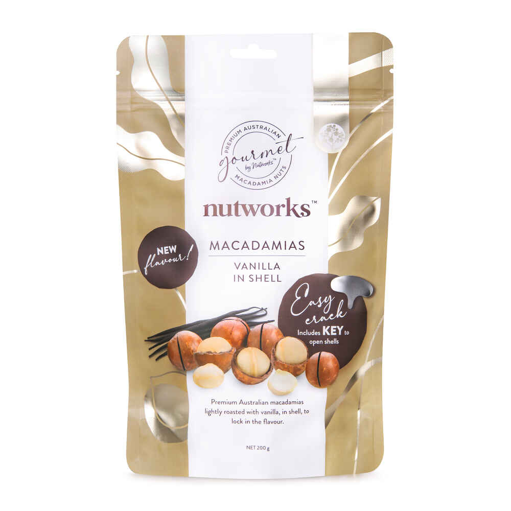 Nutworks Easy Crack's Vanilla Nut in Shell Macadamias SUP (200g)