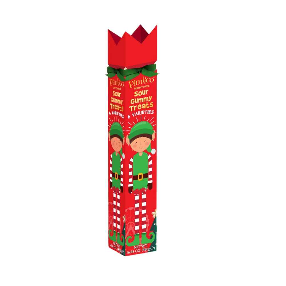 Pimlico Sour Gummy Treats Tall Elf Cracker Box (480g)