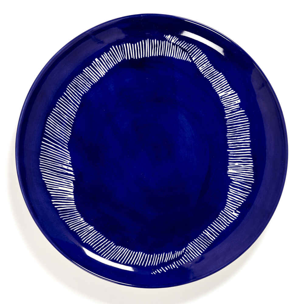 Ottolenghi Plate L Blue with White Stripes FEAST - Set of 2