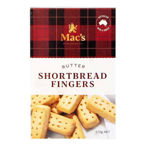 MAC'S BUTTER SHORTBREAD FINGERS 170G