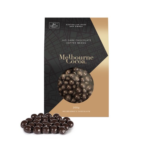 MELBOURNE COCOA - CHOCOLATE COATED COFFEE BEANS 200G