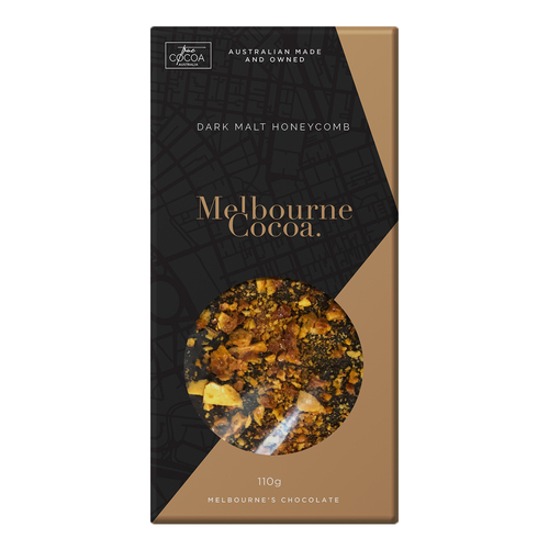 MELBOURNE COCOA - DARK MALT & HONEYCOMB BAR 115G