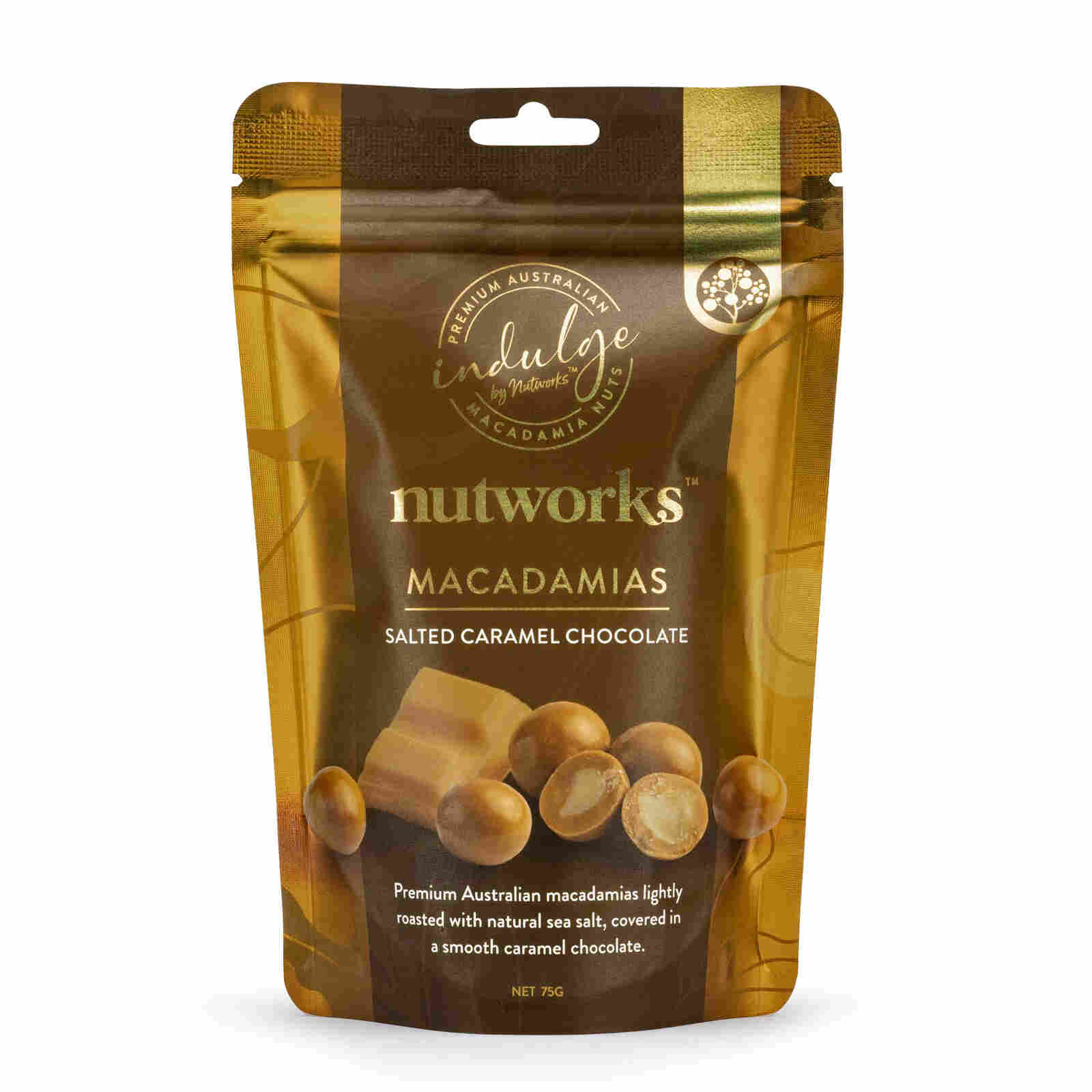 NUTWORKS SALTED CARAMEL CHOC MACADAMIAS