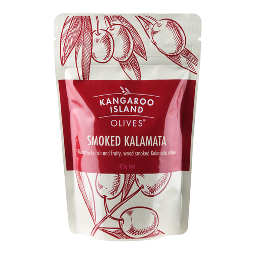 KANGAROO ISLAND OLIVES - SMOKED KALAMATA OLIVES 185G