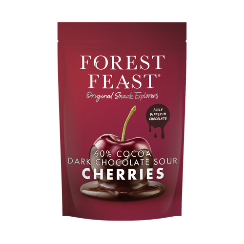 FOREST FEAST BELGIAN DARK CHOCOLATE SOUR CHERRIES 120G