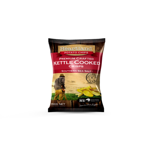 HEARTLAND KETTLE CHIPS - SOUTHERN SEA SALT 150G