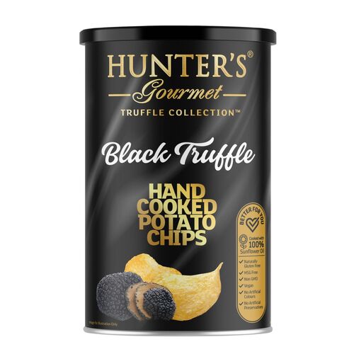 HUNTER'S GOURMET BLACK TRUFFLE POTATO CHIPS CANISTER 150