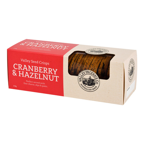 VPC - VALLEY SEED CRISPS CRANBERRY & HAZELNUT 150G