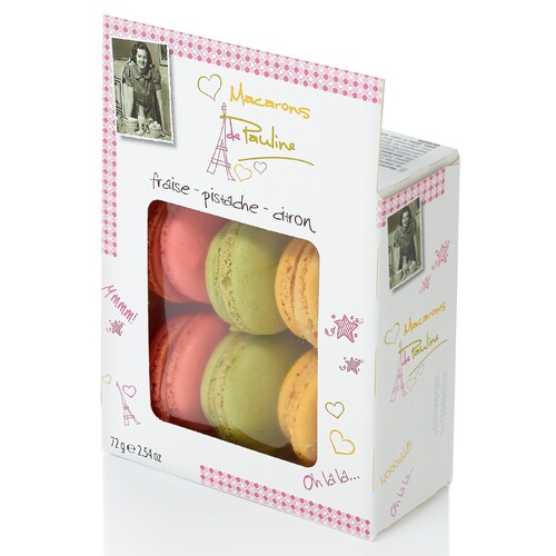DE PAULINE MACARONS - STRAWBERRY PISTACHIO & LEMON 72G