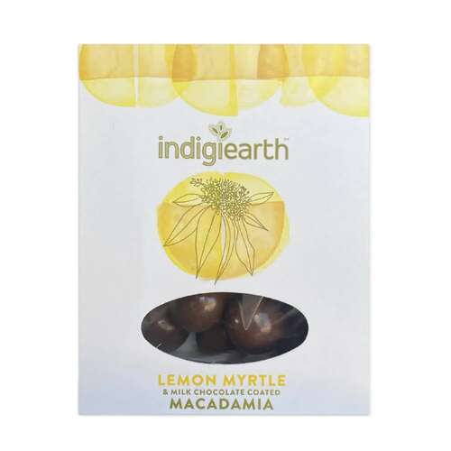 INDIGIEARTH LEMON MYRTLE CHOC-COATED MACADAMIA