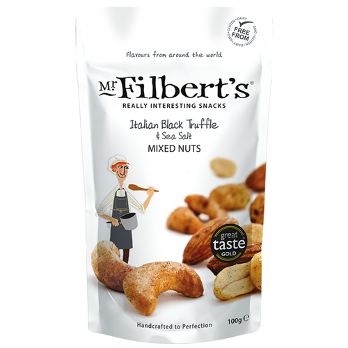MR FILBERT'S ITALIAN BLACK TRUFFLE MIXED NUTS 100G