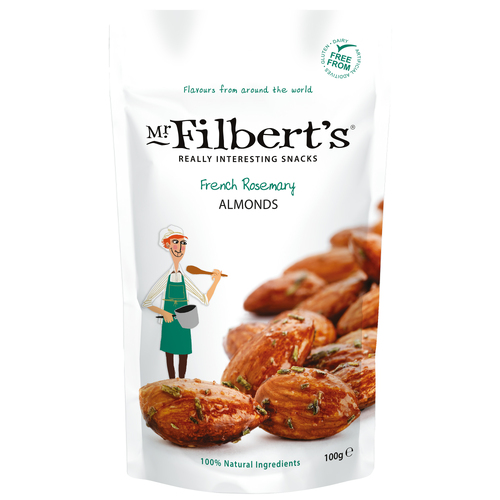 MR FILBERT'S FRENCH ROSEMARY ALMONDS 100G