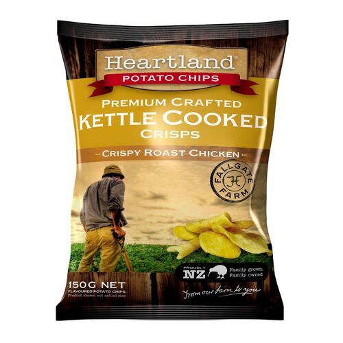 HEARTLAND KETTLE CRISPS - CRISPY ROAST CHICKEN 150G